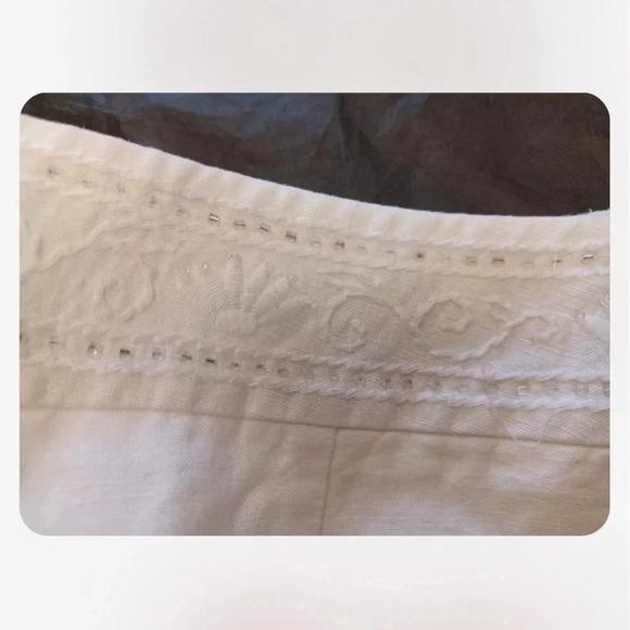 Precis Petites Linen Blend White Wide Leg Pants Size 10 - Picture 7 of 10